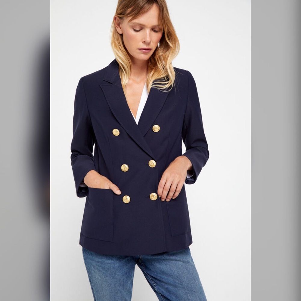 Navy Double-Breasted Blazer